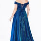 Off the Shoulder A-line Gown by Cinderella Divine CD210C - Special Occasion/Curves