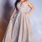 Off the Shoulder A-line Gown by Cinderella Divine CD210C - Special Occasion/Curves