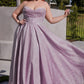 Glitter Corset A-Line Slit Gown By Ladivine CD252C - Women Evening Formal Gown - Curves