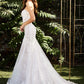 Strapless Lace Tulle Mermaid Bridal Gown by Cinderella Divine CD928