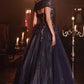 Strapless Glitter Tulle Ball Gown by Cinderella Divine CD955 - Special Occasions/Curves