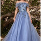 Strapless Glitter Tulle Ball Gown by Cinderella Divine CD955 - Special Occasions/Curves