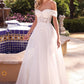 Off the Shoulder Lace Sheer Bodice A-line Bridal Gown by Cinderella Divine CD961W