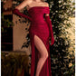 STRETCH SATIN GOWN WITH GLOVES by Cinderella Divine CD979 - Special Occasion