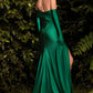 STRETCH SATIN GOWN WITH GLOVES by Cinderella Divine CD979 - Special Occasion