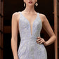 Beaded Lace Pastel Column Dress by Cinderella Divine CD981 - Special Occasion