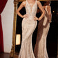 Beaded Lace Pastel Column Dress by Cinderella Divine CD981 - Special Occasion