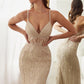 Fitted Beaded Mermaid Slit Gown By Ladivine CD992 - Women Evening Formal Gown - Special Occasion