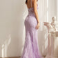 Fitted Beaded Mermaid Slit Gown By Ladivine CD992 - Women Evening Formal Gown - Special Occasion