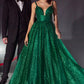 Sexy Layered Glitter Tulle Ball Gown with Slit - Women Formal Gown By Ladivine CD996 - Special Occasion/Curves