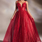 Sexy Layered Glitter Tulle Ball Gown with Slit - Women Formal Gown By Ladivine CD996 - Special Occasion/Curves