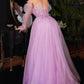 Strapless Layered Floral Lace Tulle Gown by Ladivine CD997 -Woman Formal Gown - Special Occasion