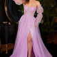 Strapless Layered Floral Lace Tulle Gown by Ladivine CD997 -Woman Formal Gown - Special Occasion