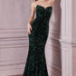 Strapless Sequin Gown by Cinderella Divine - CH151 - Special Occasion/Curves