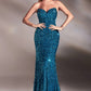 Strapless Sequin Gown by Cinderella Divine - CH151 - Special Occasion/Curves
