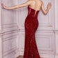 Strapless Sequin Gown by Cinderella Divine - CH151 - Special Occasion/Curves