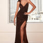 Spaghetti Strap Fitted Sequin Gown by Cinderella Divine CH225- Special Occasion