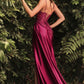 Sexy Lace and Satin Slit Dress- Women Formal Gown -Cinderella Divine CM318 - Special Occasion
