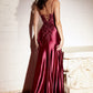 Sexy Lace and Satin Slit Dress- Women Formal Gown -Cinderella Divine CM318 - Special Occasion
