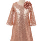 3/4 Sleeve Sequin Girl Party Dress by AS408 Kids Dream - Girl Formal Dresses
