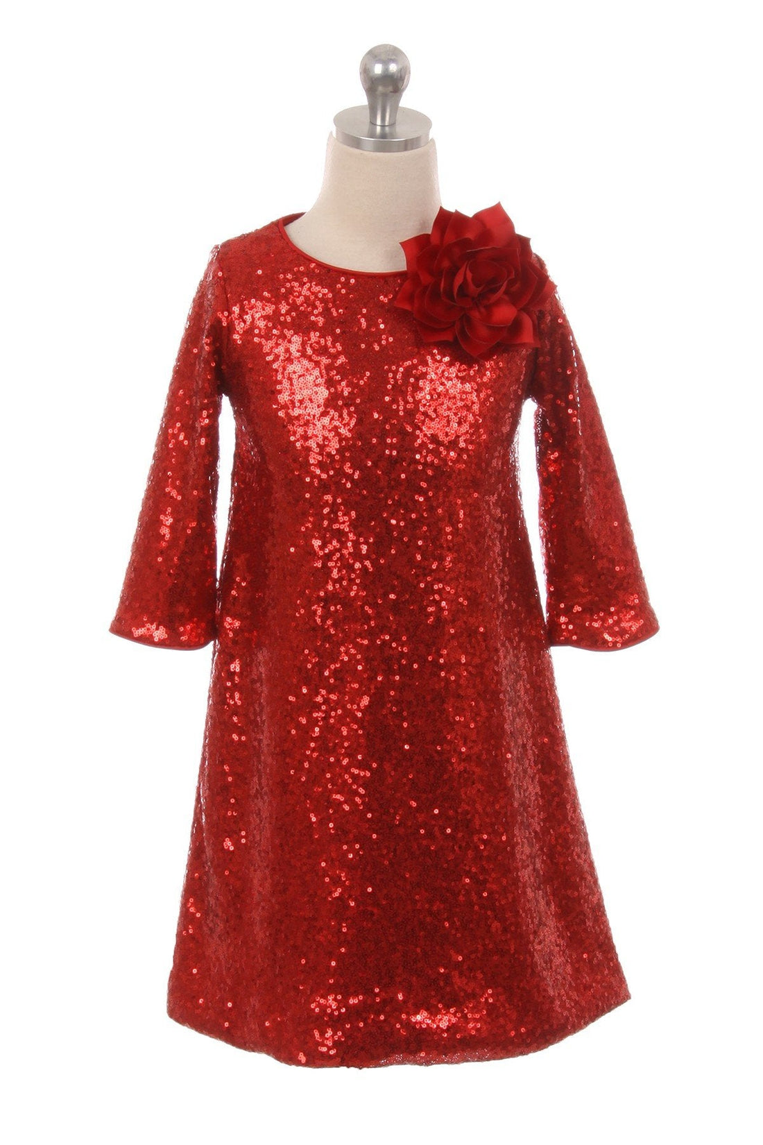 3/4 Sleeve Sequin Girl Party Dress by AS408 Kids Dream - Girl Formal Dresses