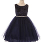 Embossed Floral Velvet Tulle Girl Party Dress by AS454 Kids Dream - Girl Formal Dresses