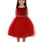 Embossed Floral Velvet Tulle Girl Party Dress by AS454 Kids Dream - Girl Formal Dresses