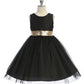 Gold Sequin Back V Girl Party Dress by AS498 Kids Dream - Girl Formal Dresses