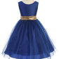 Gold Sequin Back V Girl Party Dress by AS498 Kids Dream - Girl Formal Dresses