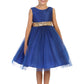 Gold Sequin Back V Girl Party Dress by AS498 Kids Dream - Girl Formal Dresses