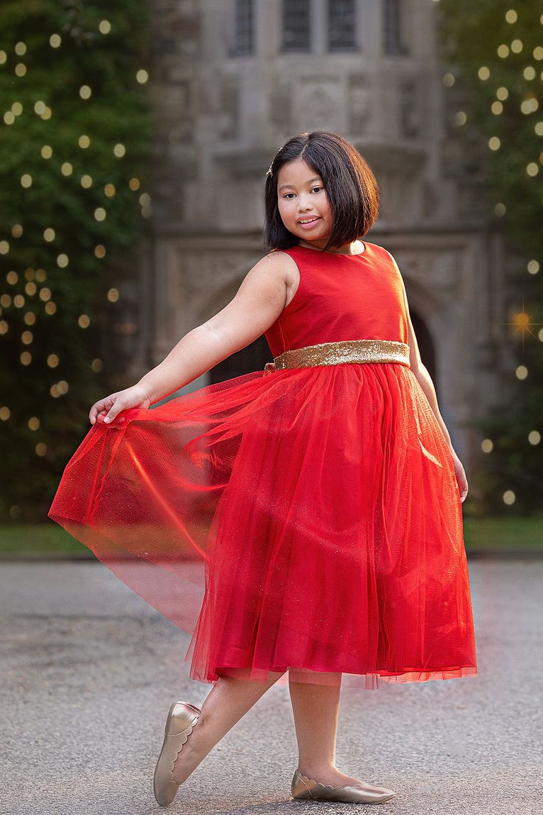 Gold Sequin Back V Girl Party Dress by AS498 Kids Dream - Girl Formal Dresses