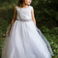 Long Lace Illusion with Thick Rhinestone Trim Girl Party Dress by AS524-E Kids Dream - Girl Formal Dresses
