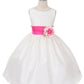 Poly Silk Organza Sash White Flower Girl Dress by AS204 Kids Dream - Girl Formal Dresses