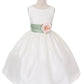Poly Silk Organza Sash White Flower Girl Dress by AS204 Kids Dream - Girl Formal Dresses