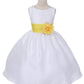 Poly Silk Organza Sash White Flower Girl Dress by AS204 Kids Dream - Girl Formal Dresses