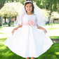 Poly Silk Organza Sash White Flower Girl Dress by AS204 Kids Dream - Girl Formal Dresses