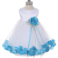 Baby White Satin Flower Petal Flower Girl Dress- AS195B Kids Dream