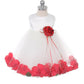 Baby White Satin Flower Petal Flower Girl Dress- AS195B Kids Dream