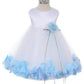Baby White Satin Flower Petal Flower Girl Dress- AS195B Kids Dream