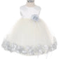 Baby White Satin Flower Petal Flower Girl Dress- AS195B Kids Dream