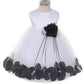 Baby White Satin Flower Petal Flower Girl Dress- AS195B Kids Dream