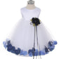 Baby White Satin Flower Petal Flower Girl Dress- AS195B Kids Dream