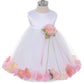 Baby White Satin Flower Petal Flower Girl Dress- AS195B Kids Dream