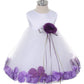 Baby White Satin Flower Petal Flower Girl Dress- AS195B Kids Dream