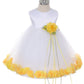 Baby White Satin Flower Petal Flower Girl Dress- AS195B Kids Dream
