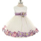 Baby Girl Ivory Satin Flower Petal with Organza Sash Party Dress- AS195B Kids Dream