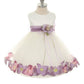 Baby White Satin Flower Petal with Organza Sash Flower Girl Dress- AS195B Kids Dream
