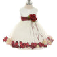Baby White Satin Flower Petal with Organza Sash Flower Girl Dress- AS195B Kids Dream