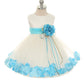 Baby White Satin Flower Petal with Organza Sash Flower Girl Dress- AS195B Kids Dream