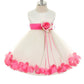 Baby White Satin Flower Petal with Organza Sash Flower Girl Dress- AS195B Kids Dream
